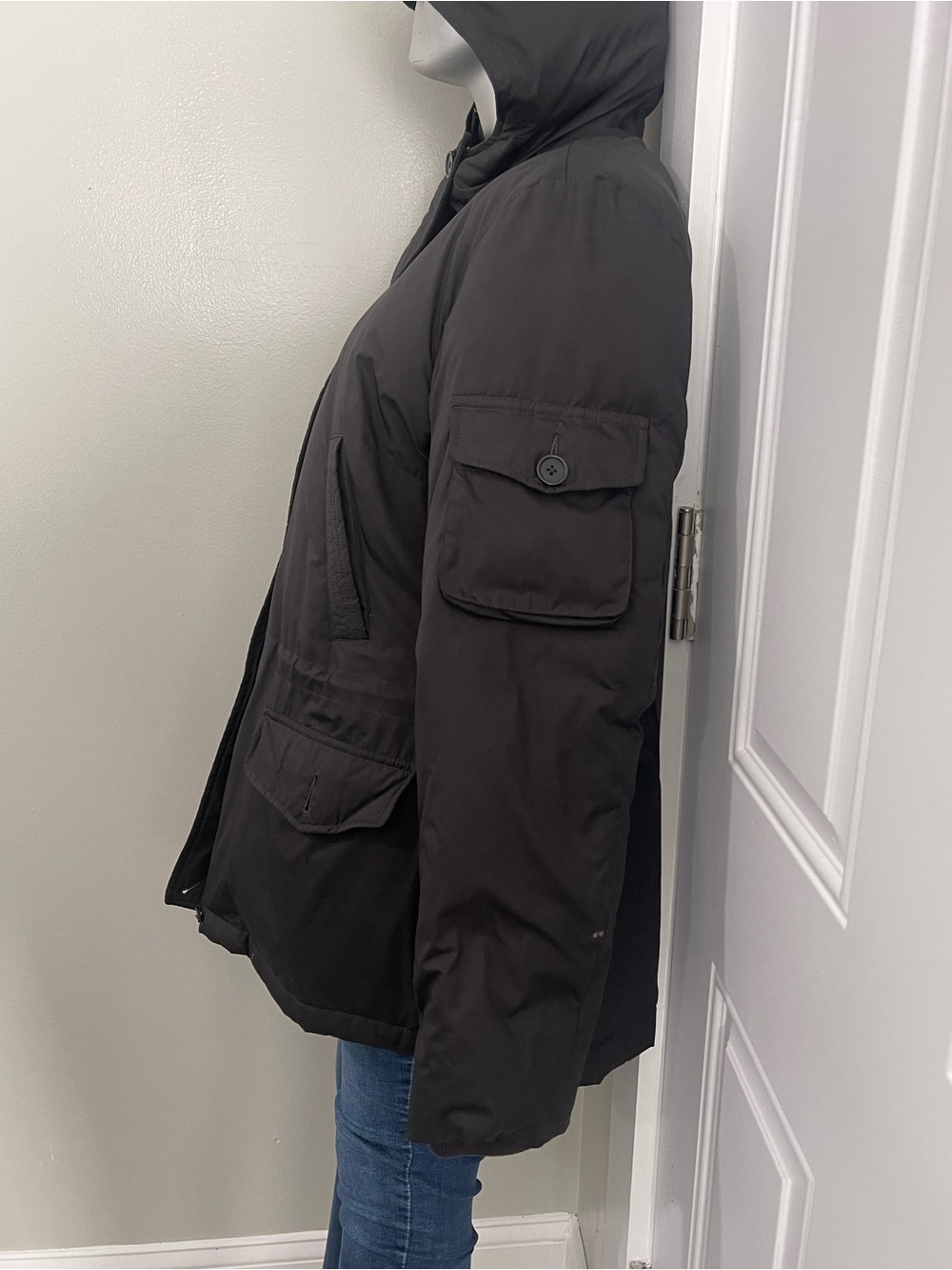 LOFT Black Hooded Field Jacket